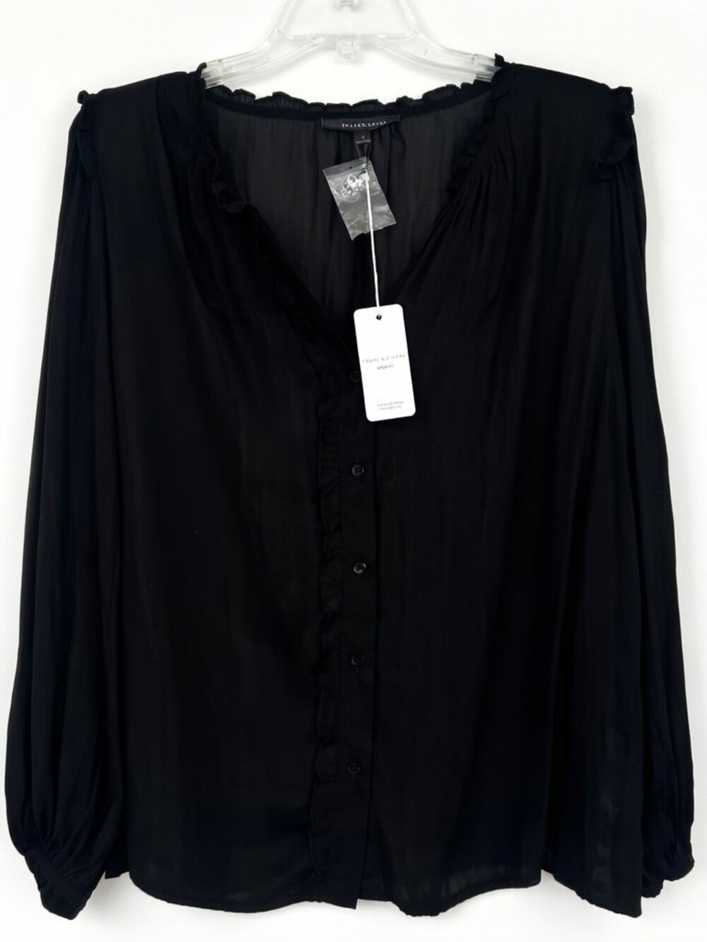 🖤Grade & Gather Black Ruffle Blouse - Black - M - NWT🖤